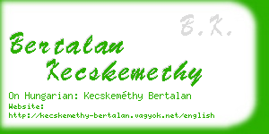 bertalan kecskemethy business card